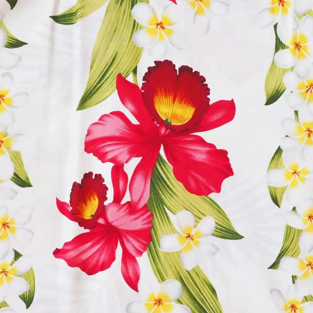 Orchid Play White - Matching Hawaiian Shirts & Dresses Collection - Lavahut