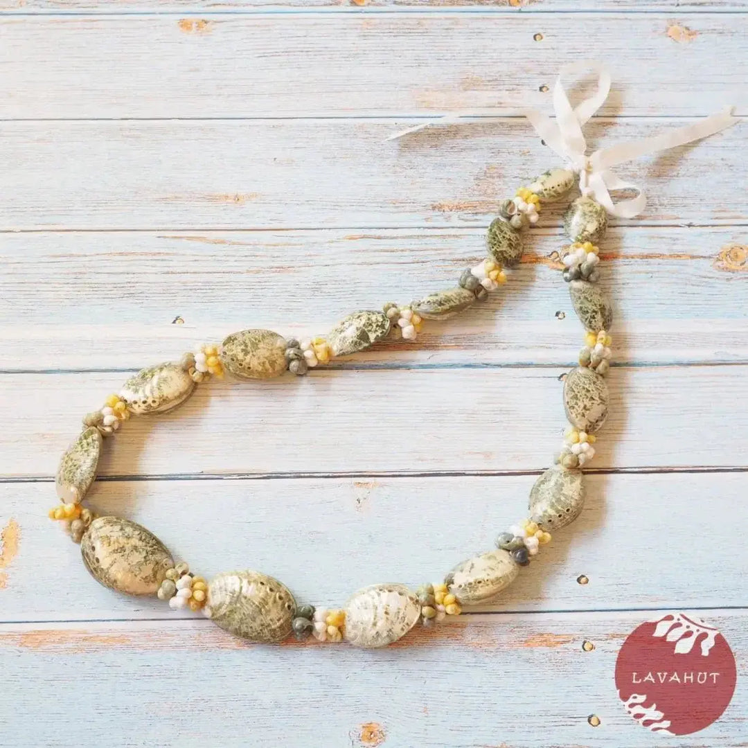 Abalone & Mongo Hawaiian Seashell Lei - Made in Hawaii
