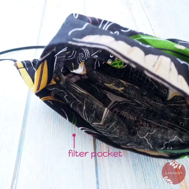 Accordion + Filter Pocket • Black Island Life - Made in Hawaii