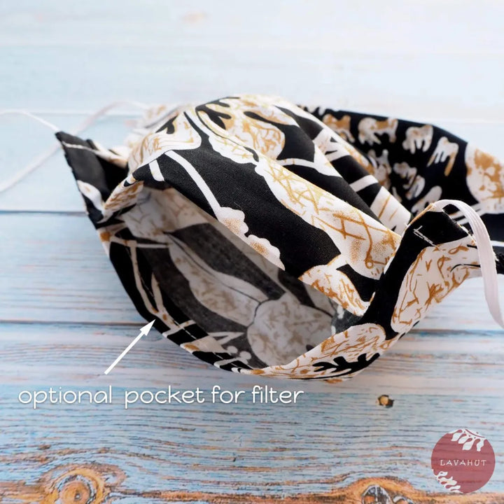 Accordion + Filter Pocket • Black Sweet Pineapple - Made in Hawaii