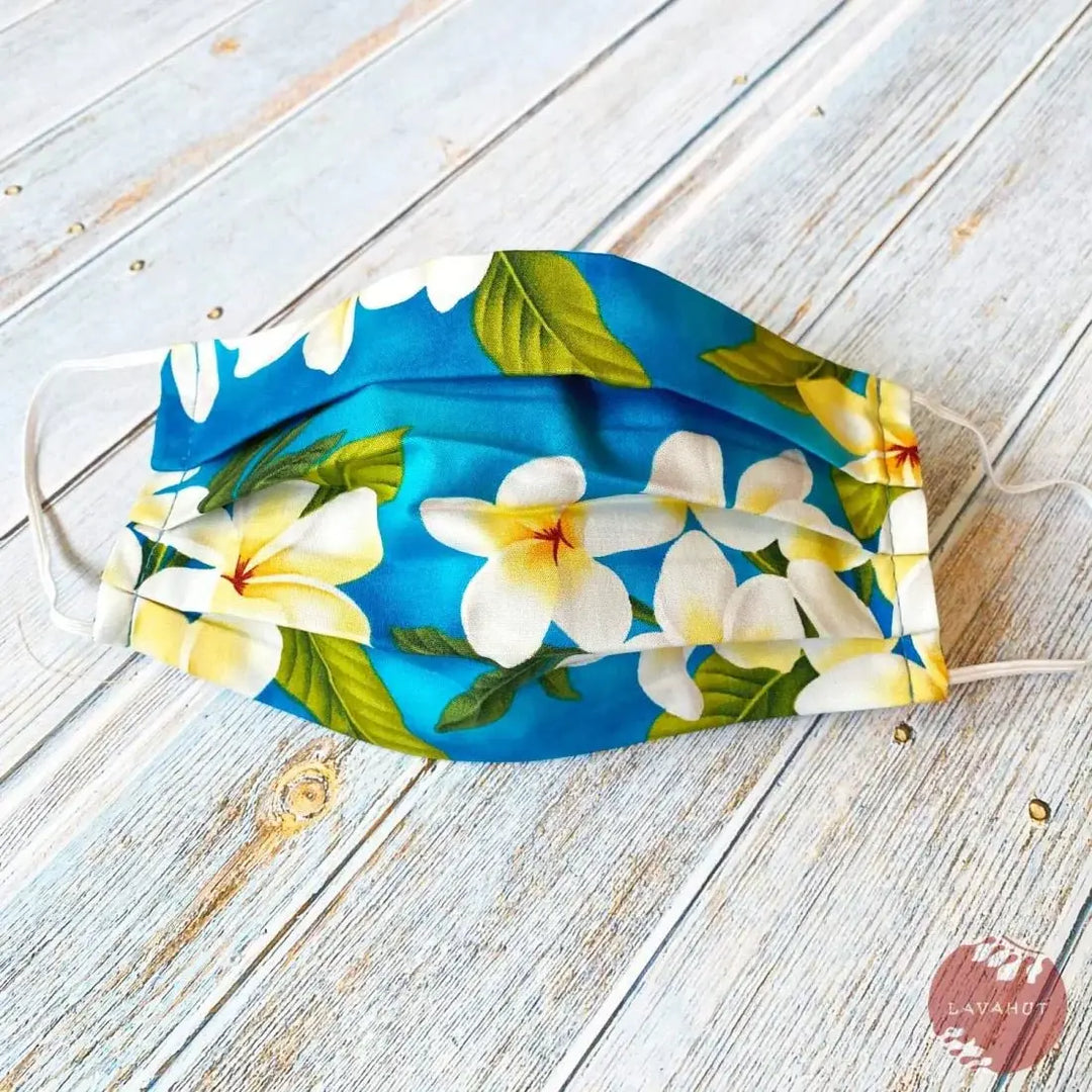 Accordion + Filter Pocket • Blue Plumeria Garden - Made in Hawaii