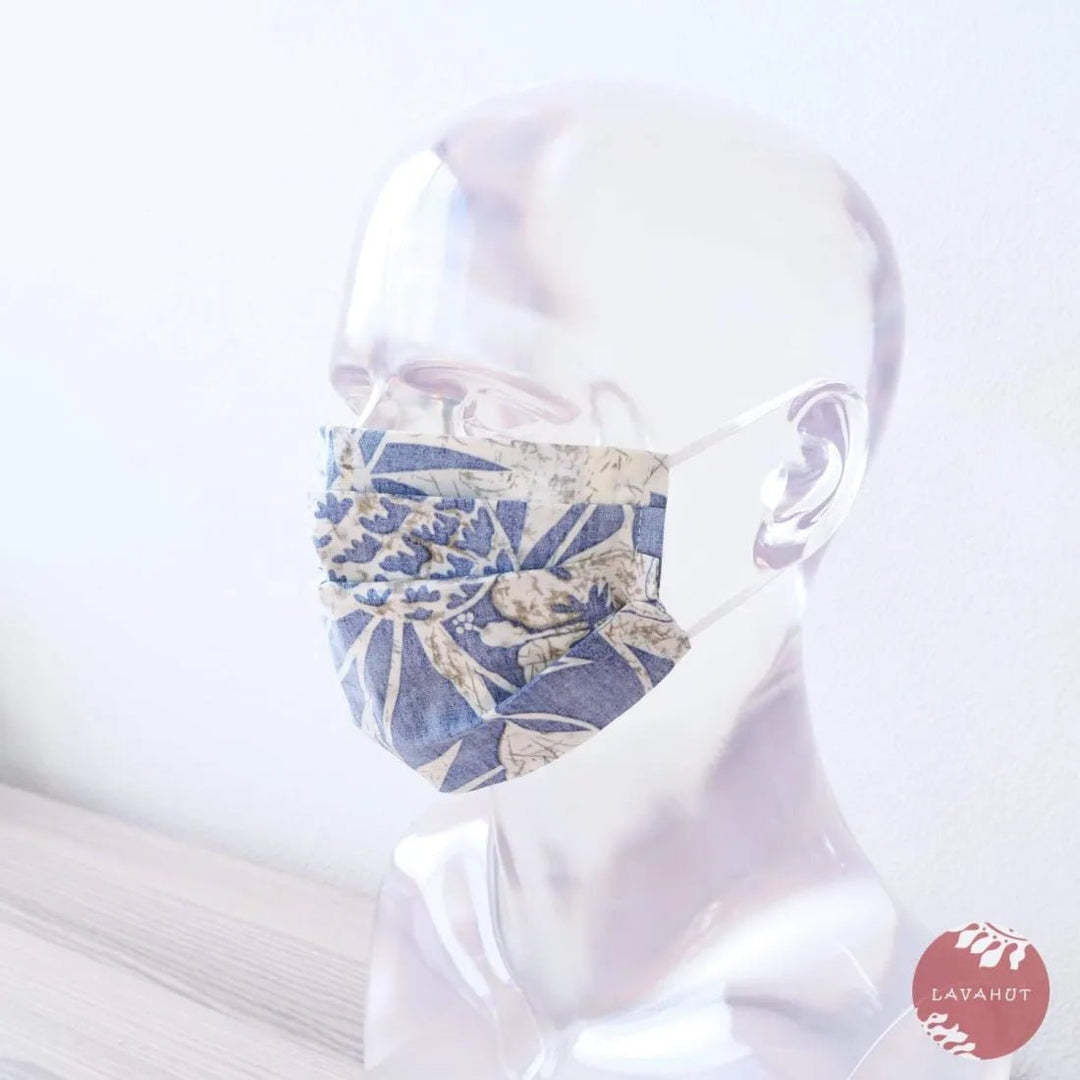 Accordion + Filter Pocket • Blue Sweet Pineapple – Authentic Hawaiian Face Mask by Lavahut