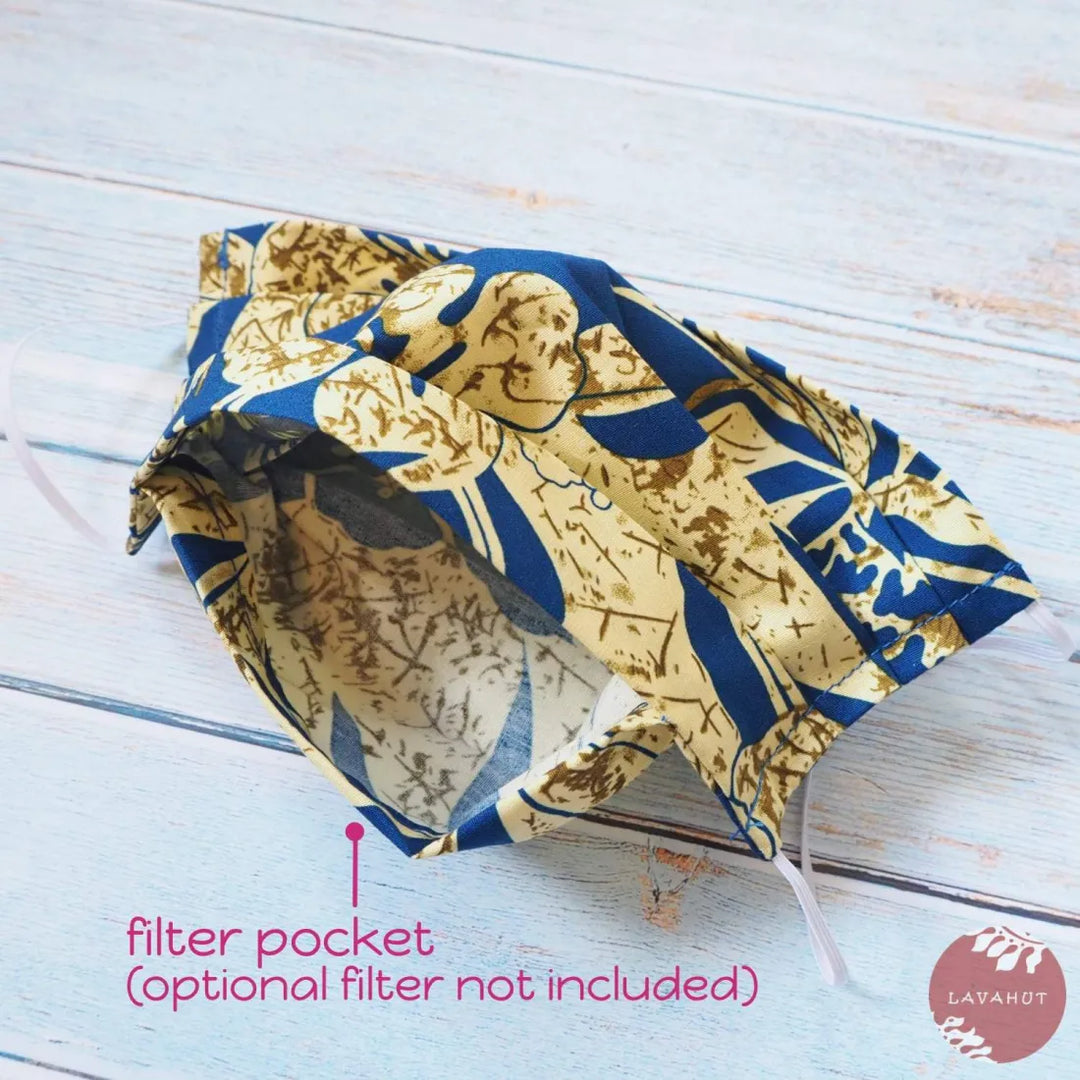 Accordion + Filter Pocket • Blue Sweet Pineapple ~ Bright Side - Made in Hawaii