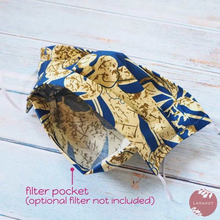 Accordion + Filter Pocket • Blue Sweet Pineapple ~ Bright Side - Made in Hawaii