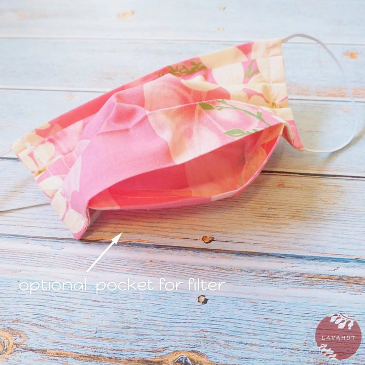 Accordion + Filter Pocket • Pink Plumeria - Made in Hawaii