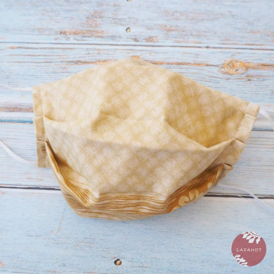 Accordion + Filter Pocket • Tan Lauhala – Authentic Hawaiian Face Mask by Lavahut
