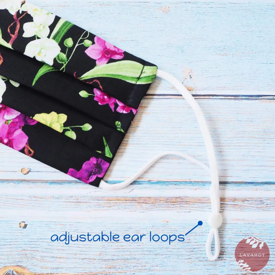 Accordion + Pocket + Adjustable Loops • Black Orchid Bouquet - Made in Hawaii