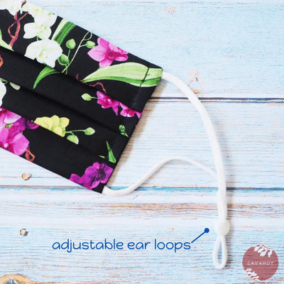 Accordion + Pocket Adjustable Loops • Black Orchid Bouquet - Made In Hawaii