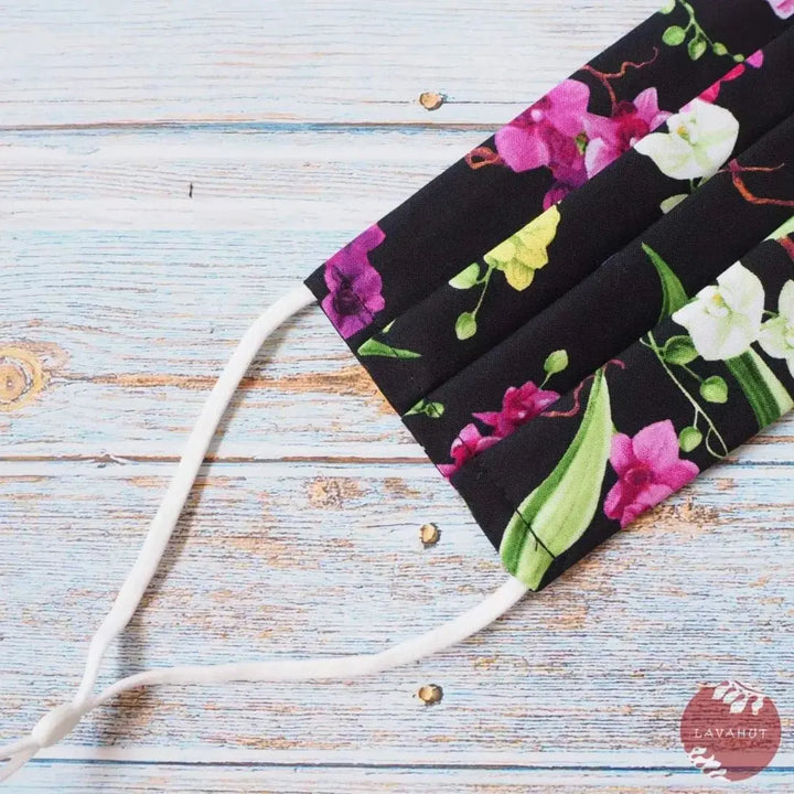 Accordion + Pocket + Adjustable Loops • Black Orchid Bouquet - Made in Hawaii