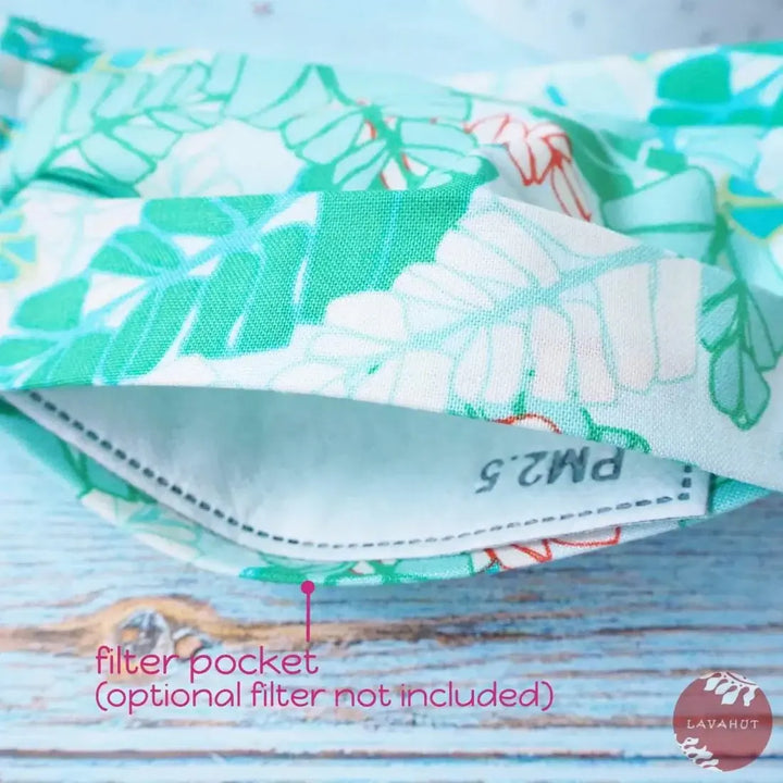 Accordion + Pocket + Adjustable Loops • Green Fronds - Made in Hawaii