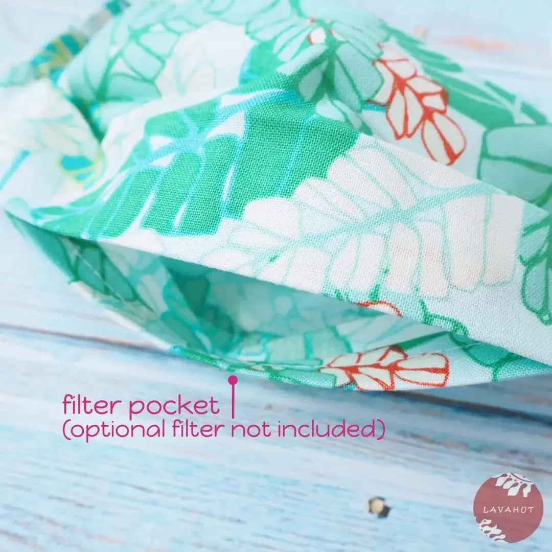 Accordion + Pocket + Adjustable Loops • Green Fronds - Made in Hawaii