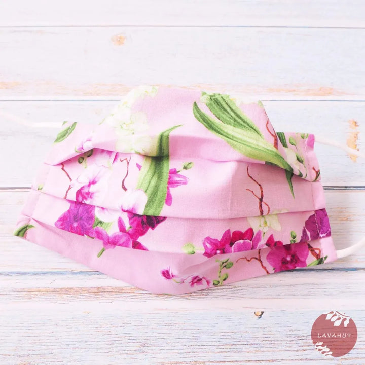 Accordion + Pocket + Adjustable Loops ?? Pink Orchid Bouquet - Made in Hawaii