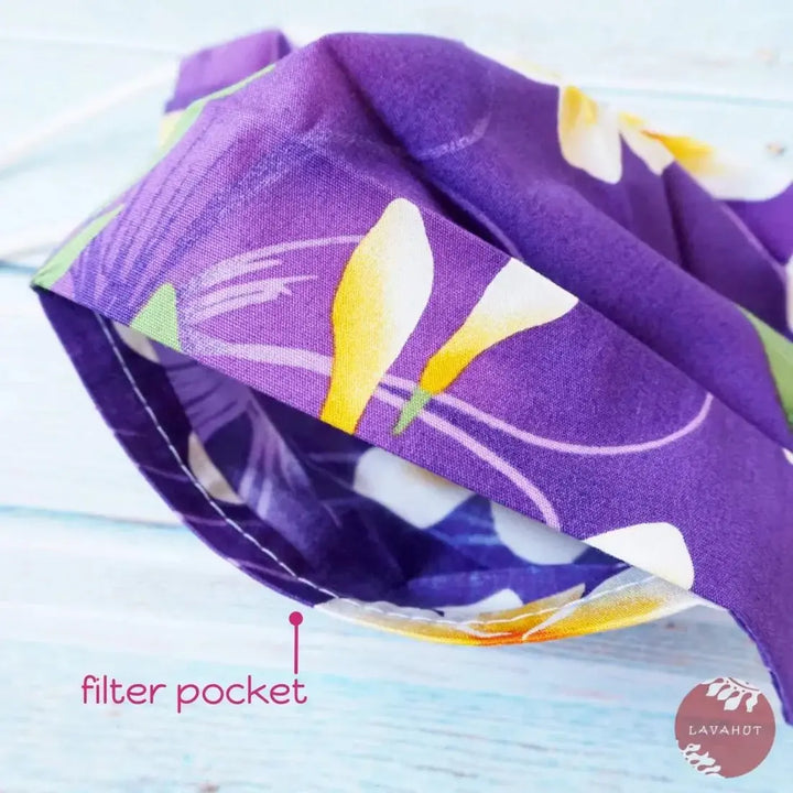 Accordion + Pocket + Adjustable Loops • Purple Liliuokalani - Made in Hawaii