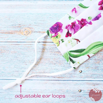 Accordion + Pocket Adjustable Loops • White Orchid Bouquet - Made In Hawaii