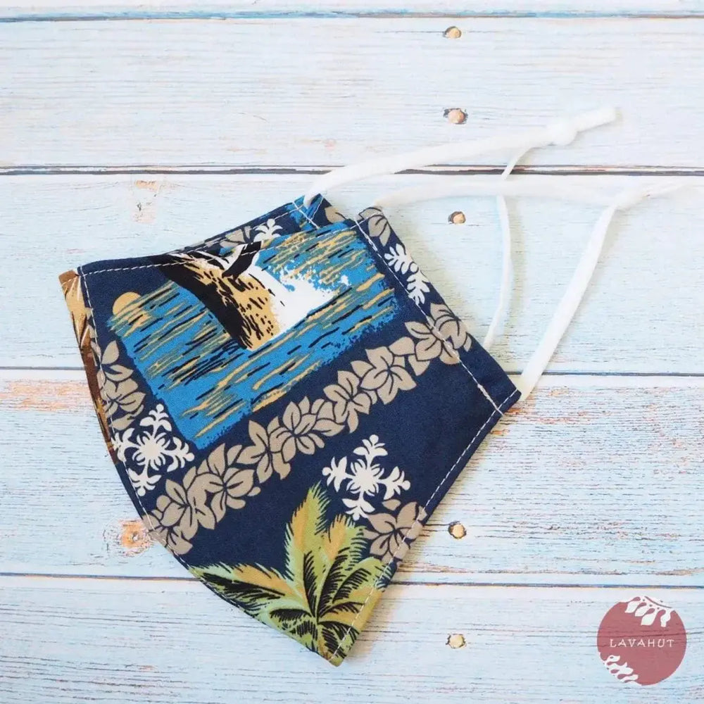 Adjustable Fashion Face Mask • Blue Moana - Made in Hawaii