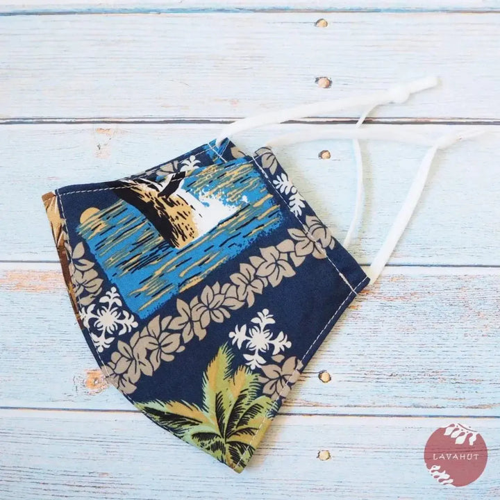 Adjustable Fashion Face Mask • Blue Moana - Made in Hawaii