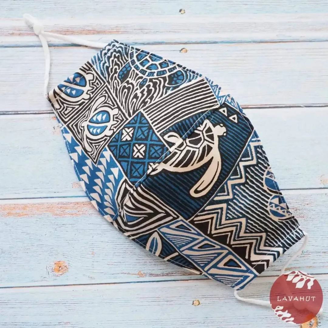 Adjustable Fashion Face Mask • Blue Puuloa - Made in Hawaii