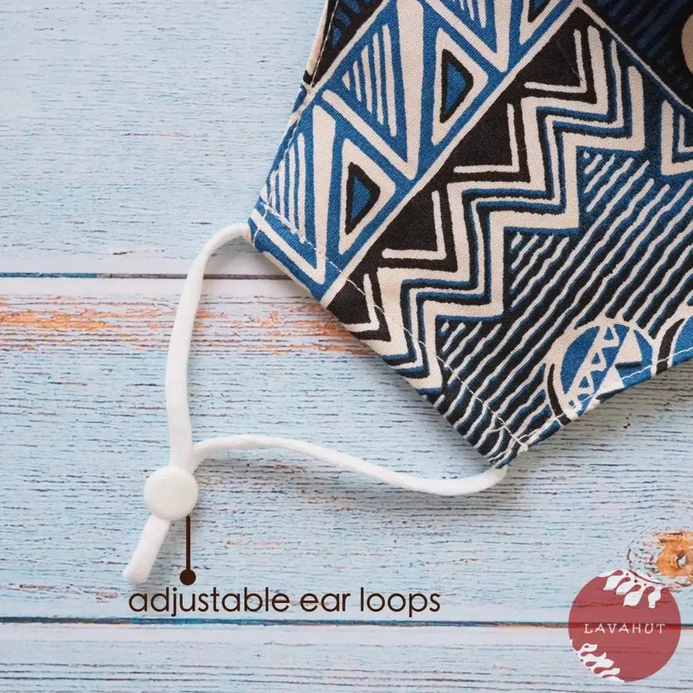 Adjustable Fashion Face Mask • Blue Puuloa - Made in Hawaii