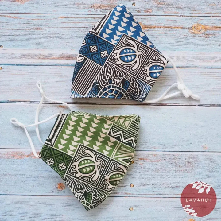 Adjustable Fashion Face Mask • Blue Puuloa - Made in Hawaii