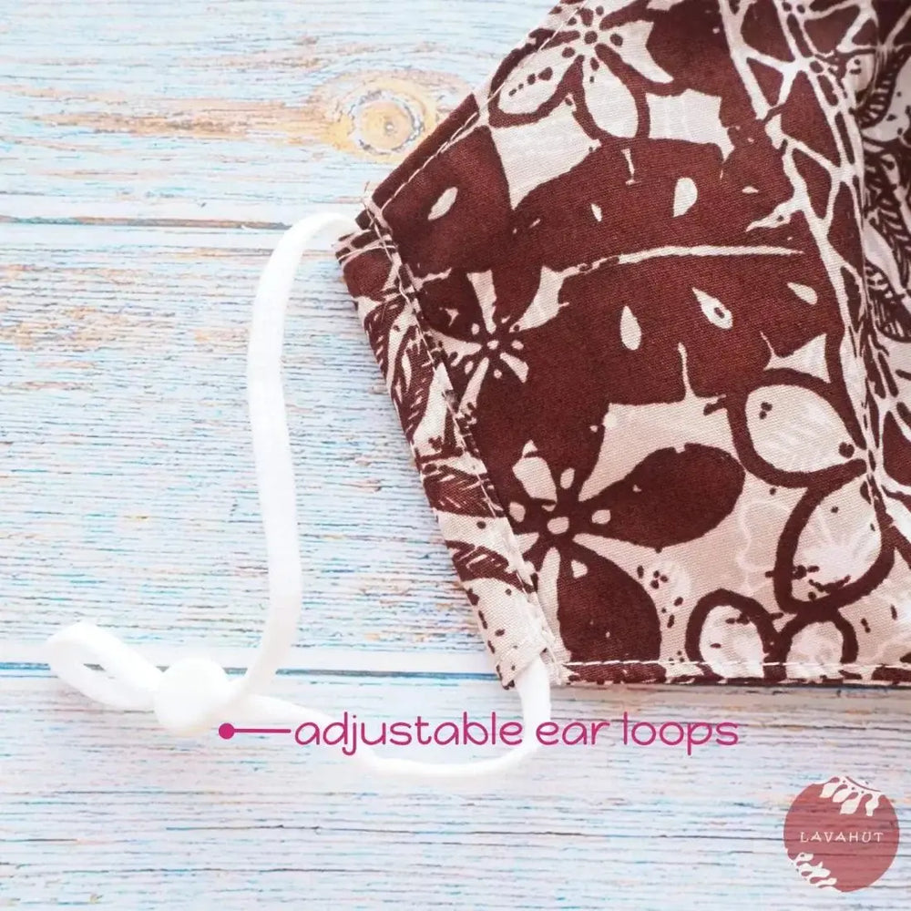 Adjustable Fashion Face Mask • Brown Punaluu - Made in Hawaii