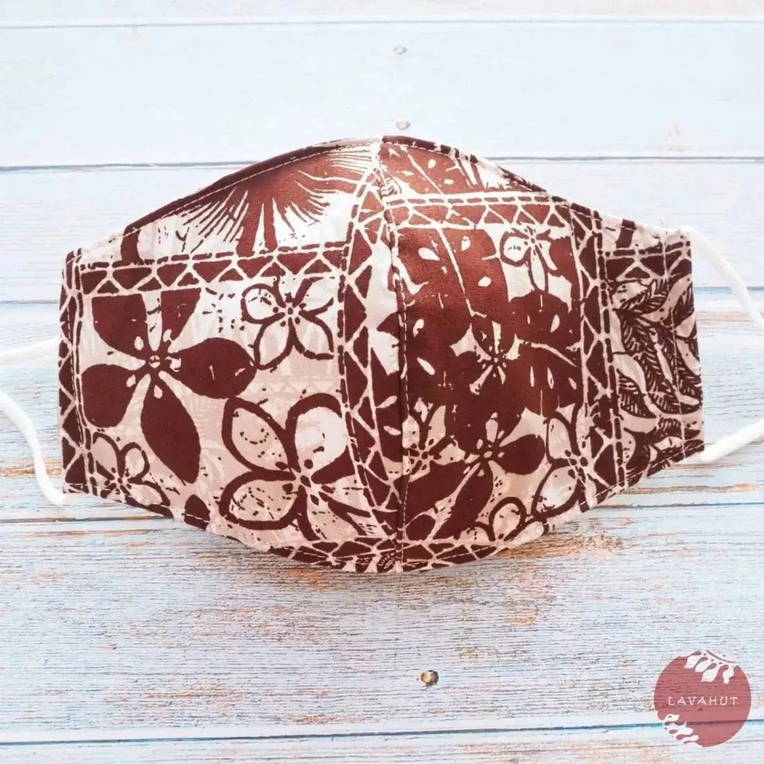 Adjustable Fashion Face Mask • Brown Punaluu - Made in Hawaii