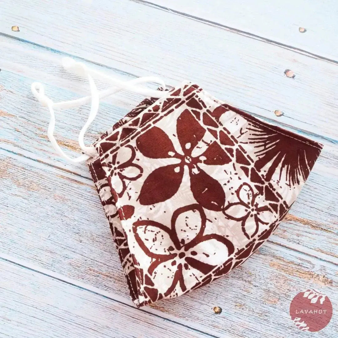 Adjustable Fashion Face Mask • Brown Punaluu - Made in Hawaii