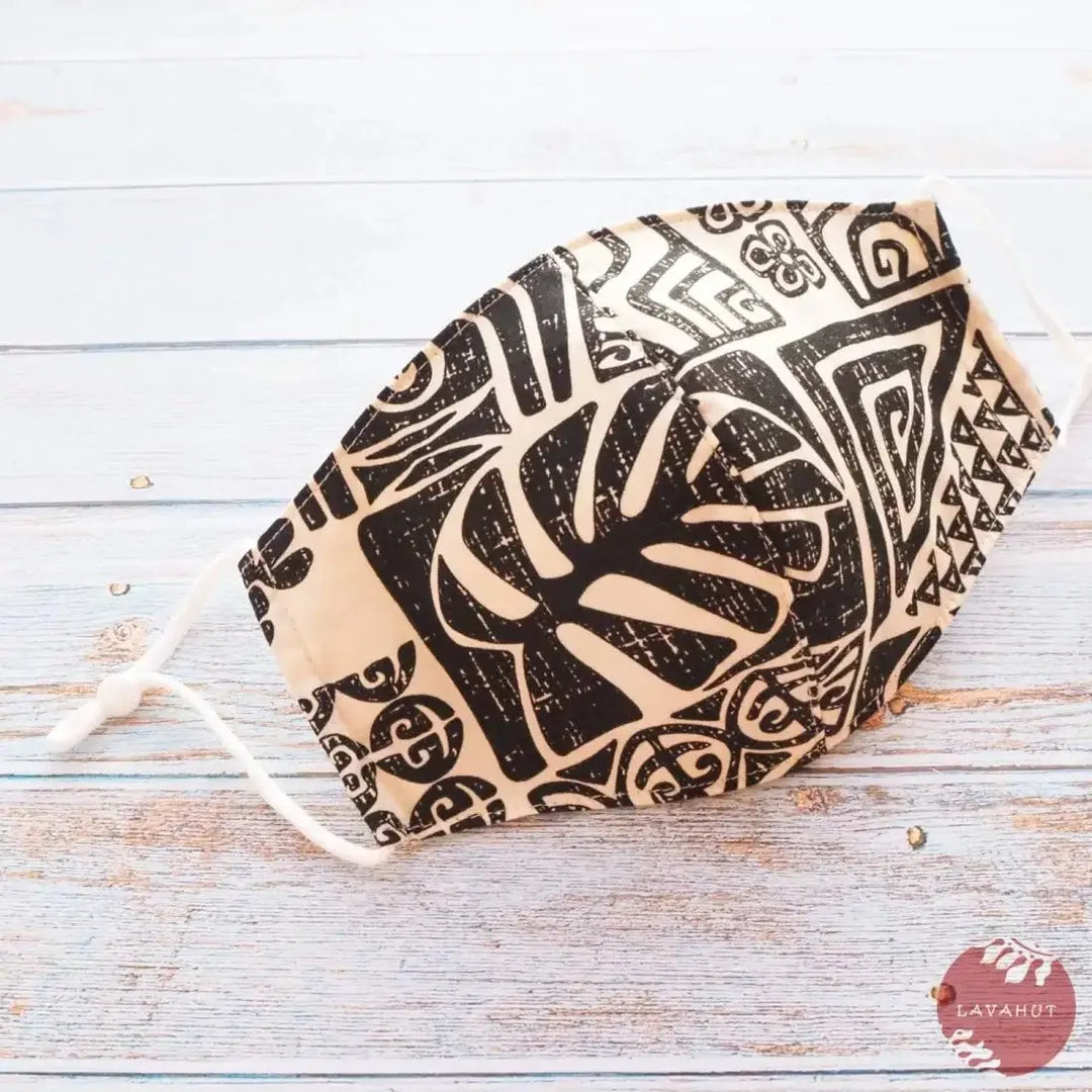 Adjustable Fashion Face Mask • Cream Akaka - Made in Hawaii