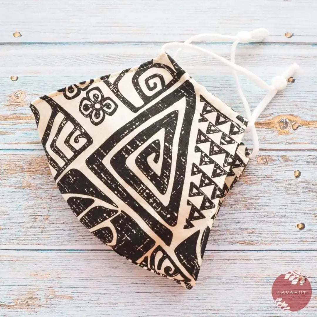 Adjustable Fashion Face Mask • Cream Akaka - Made in Hawaii