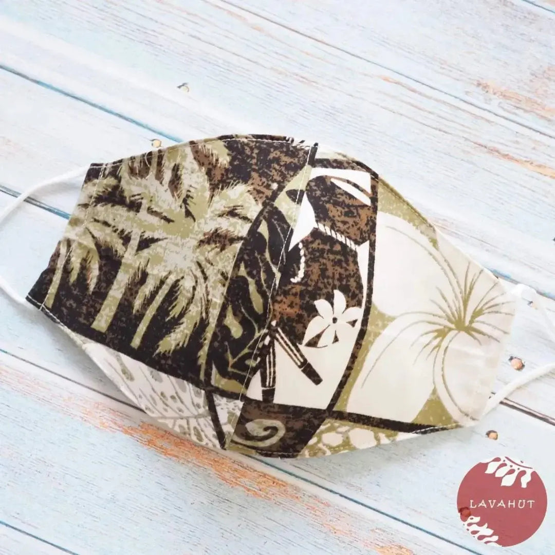 Adjustable Fashion Face Mask • Green Hamakua - Made in Hawaii