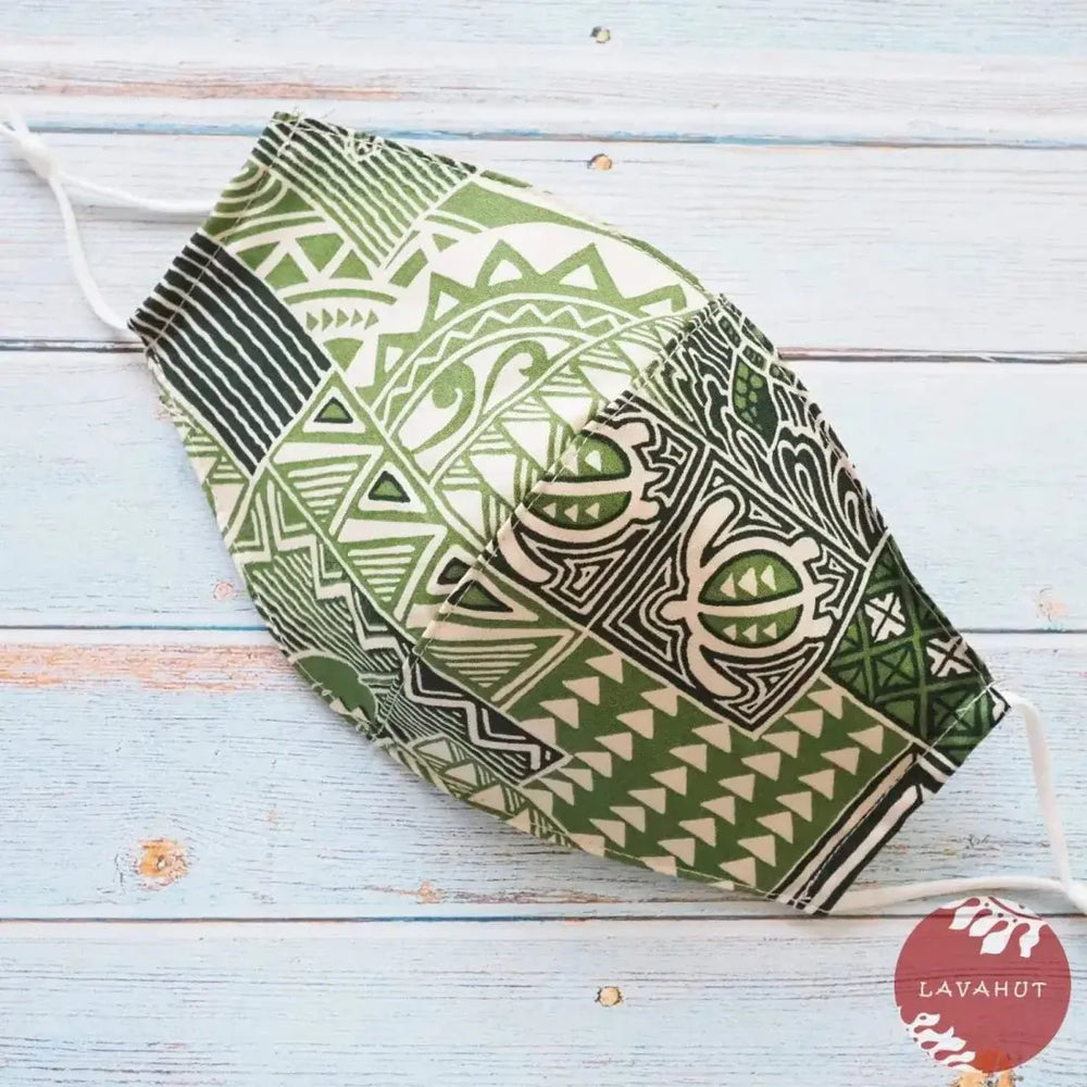 Adjustable Fashion Face Mask • Green Puuloa - Made in Hawaii