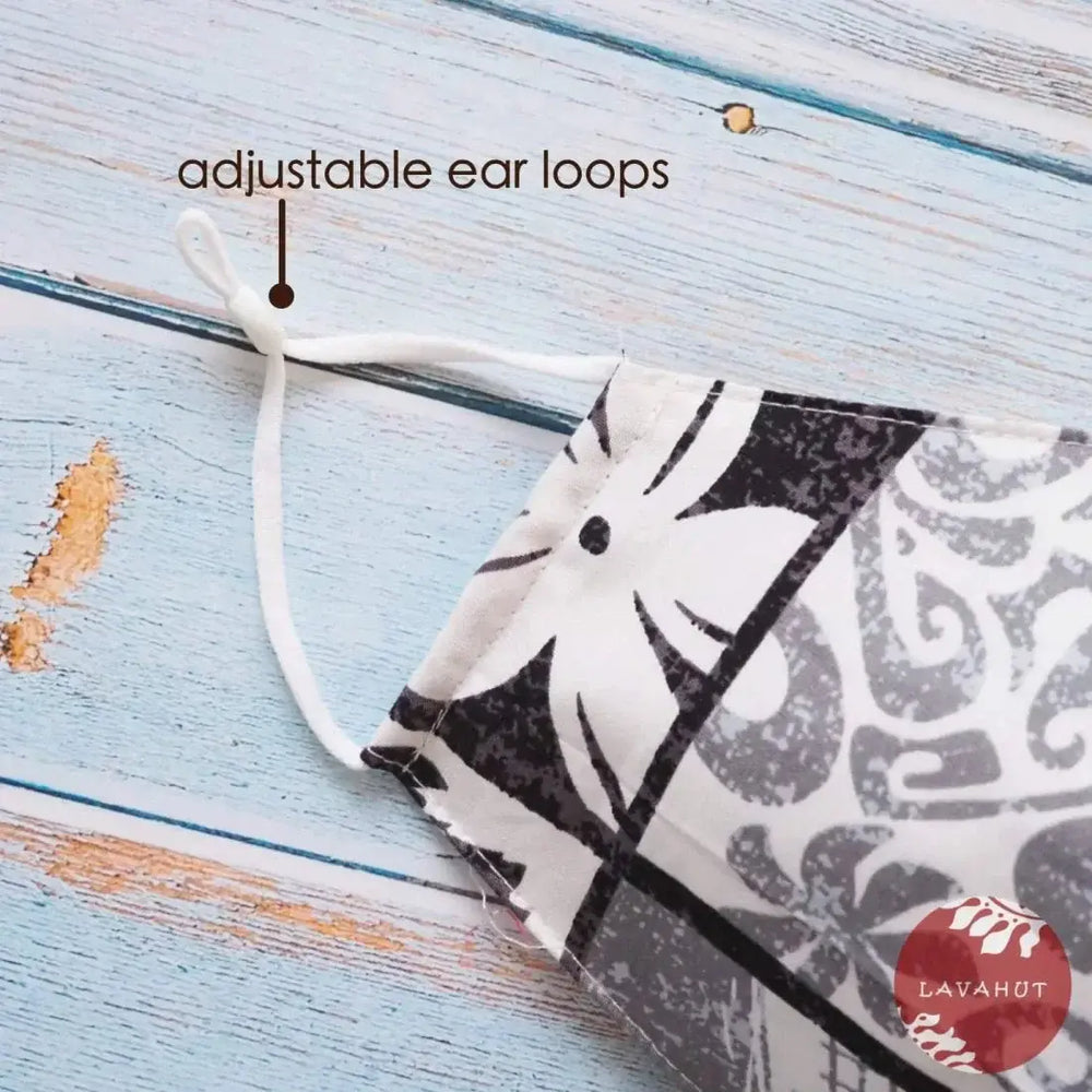 Adjustable Fashion Face Mask • Grey Hamakua - Made in Hawaii