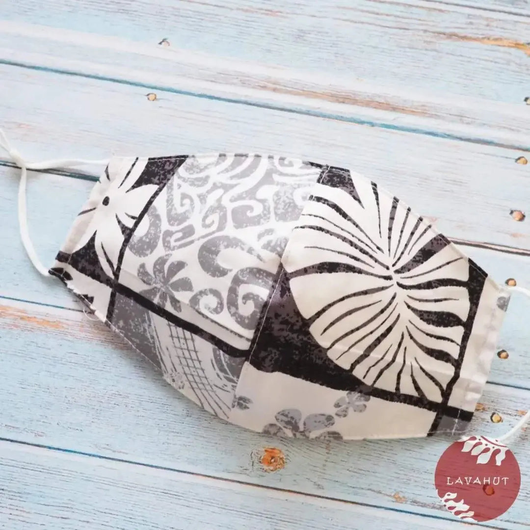 Adjustable Fashion Face Mask • Grey Hamakua - Made in Hawaii