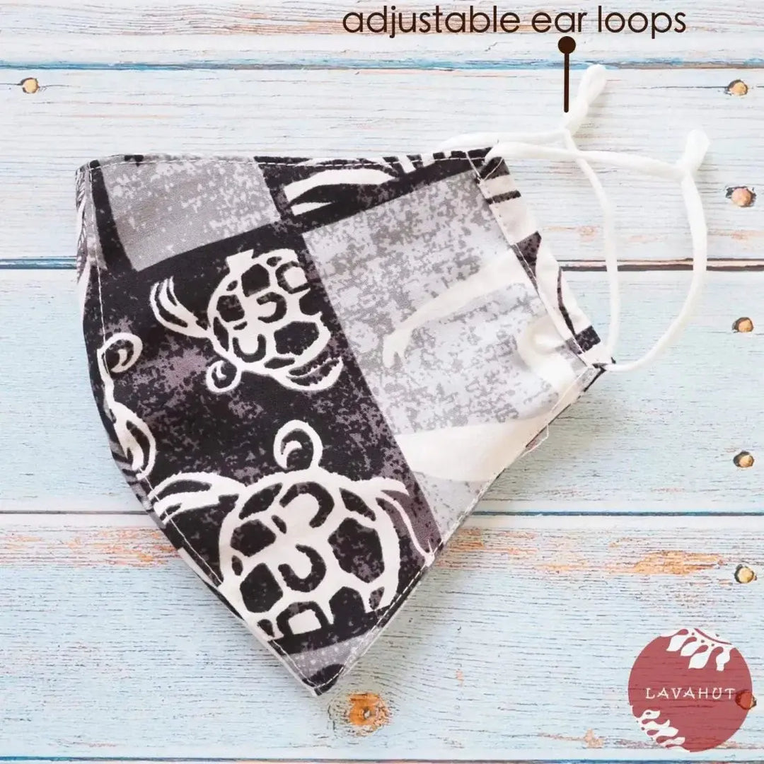Adjustable Fashion Face Mask • Grey Hamakua - Made in Hawaii