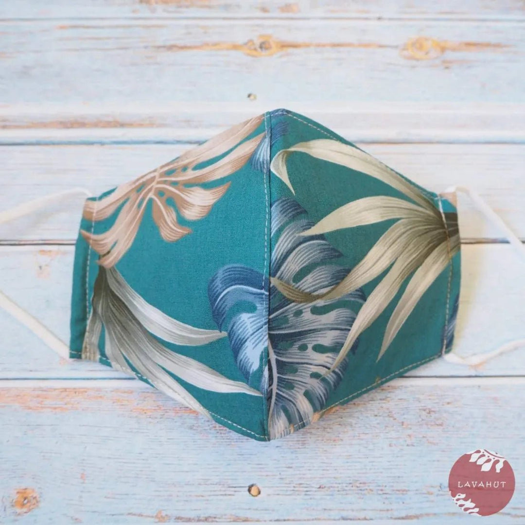 Adjustable Fashion Face Mask • Teal Olomana – Authentic Hawaiian Face Mask by Lavahut