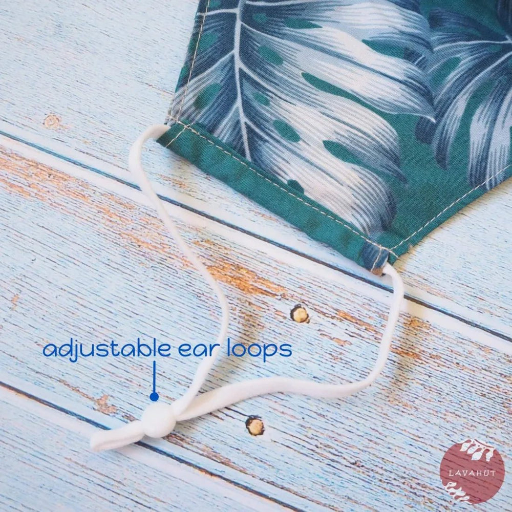 Adjustable Fashion Face Mask • Teal Olomana – Authentic Hawaiian Face Mask by Lavahut