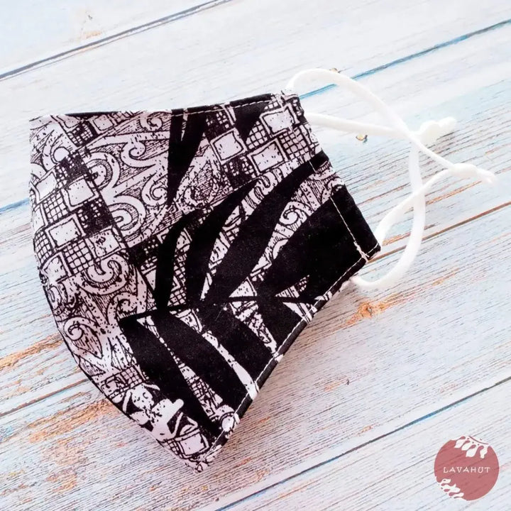 Adjustable Fashion Face Mask • White Haleakala - Made in Hawaii