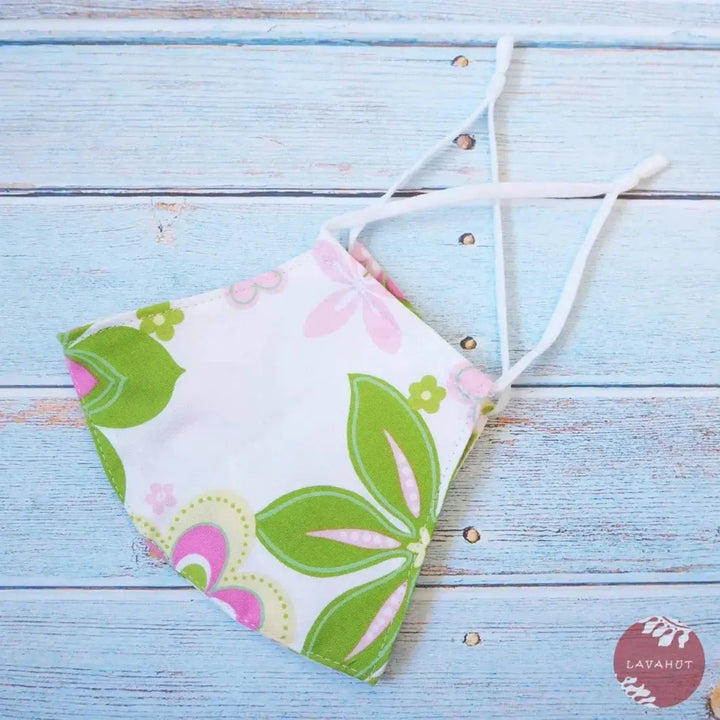 Adjustable Fashion Face Mask • White Hippie Love - Made in Hawaii