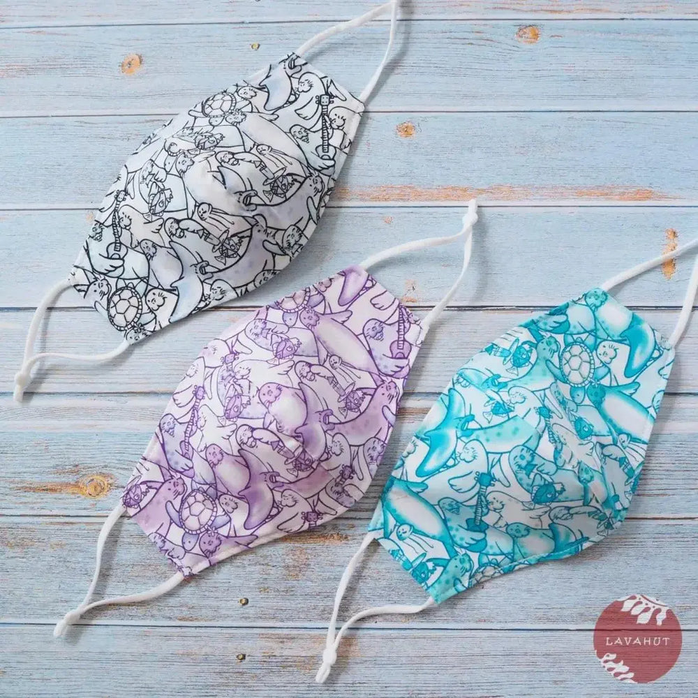 Adjustable + Filter Pocket • Aqua Seal Party - Made in Hawaii