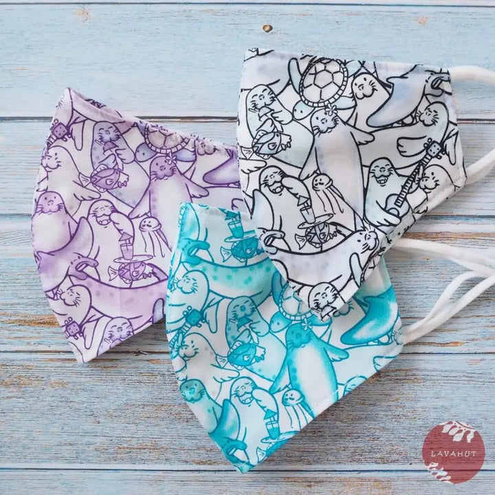 Adjustable + Filter Pocket • Aqua Seal Party - Made in Hawaii