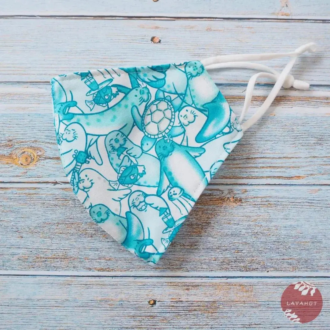 Adjustable + Filter Pocket • Aqua Seal Party - Made in Hawaii