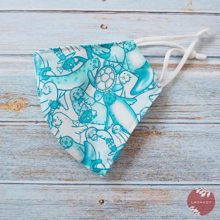 Adjustable + Filter Pocket • Aqua Seal Party - Made in Hawaii
