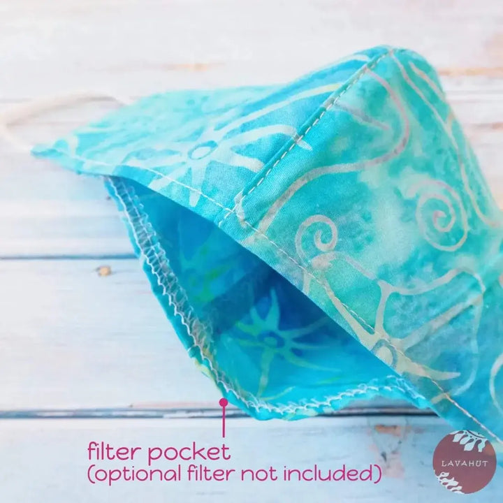 Adjustable + Filter Pocket • Aqua Starfish - Made in Hawaii