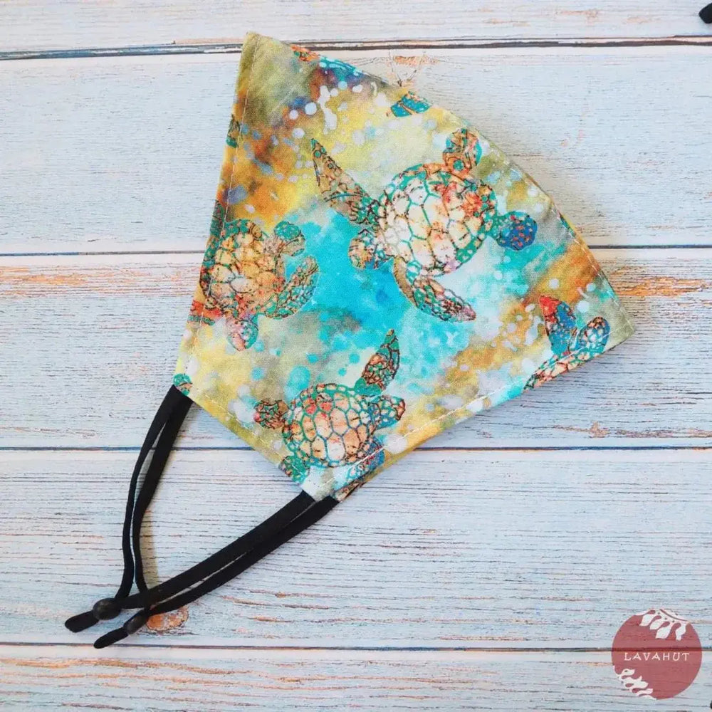 Adjustable + Filter Pocket • Aqua Turtle Bay - Made in Hawaii