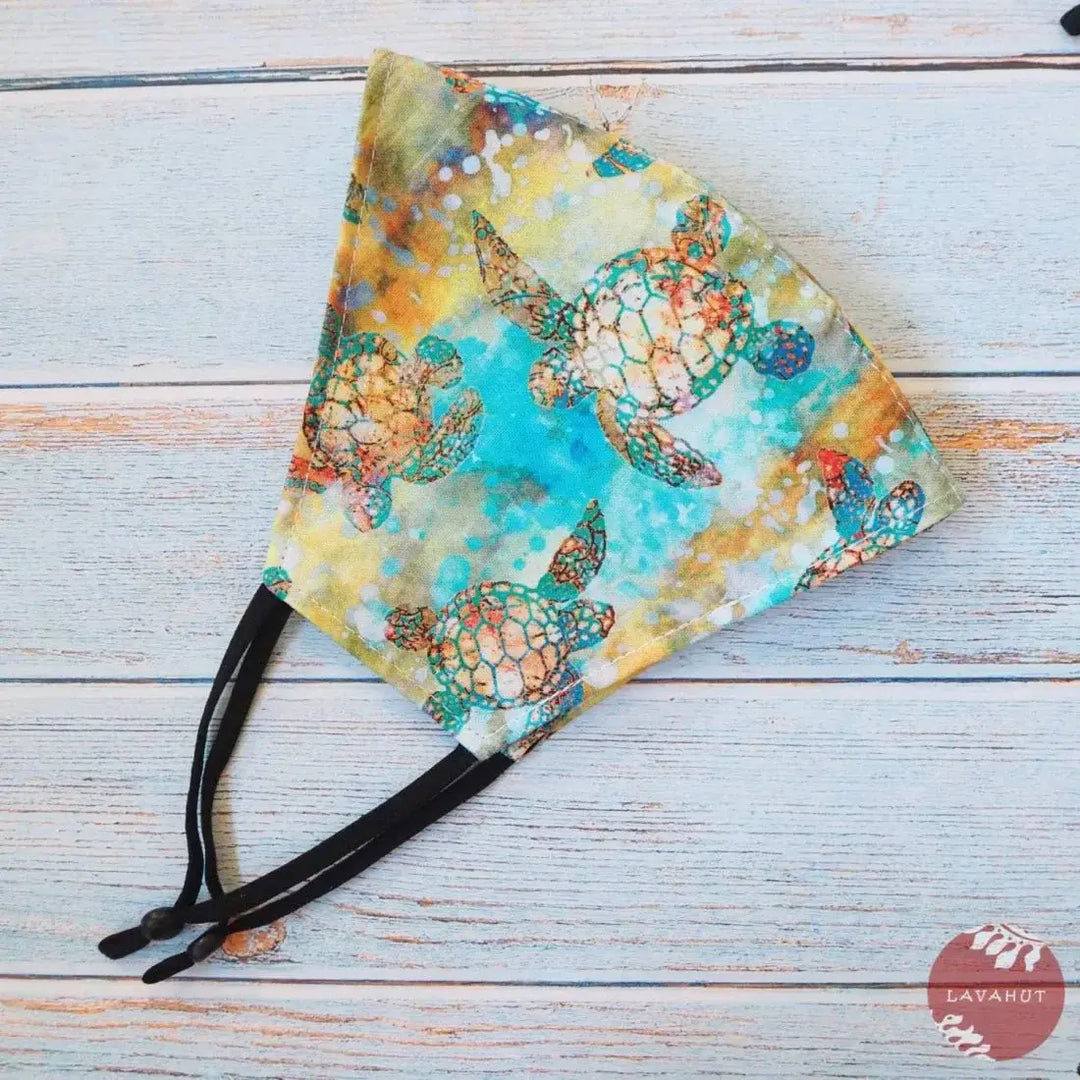 Adjustable + Filter Pocket • Aqua Turtle Bay - Made in Hawaii