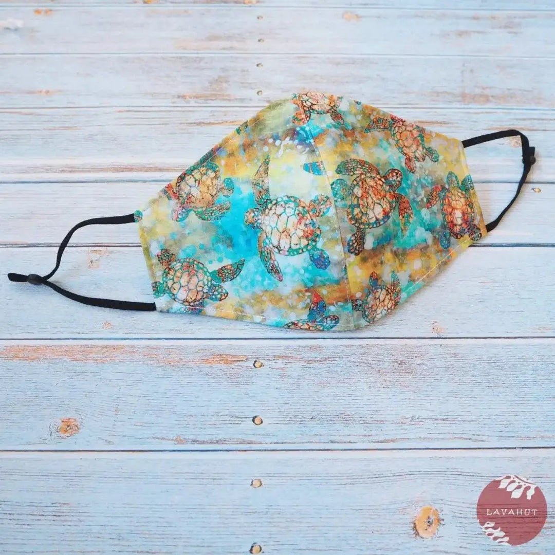 Adjustable + Filter Pocket • Aqua Turtle Bay - Made in Hawaii