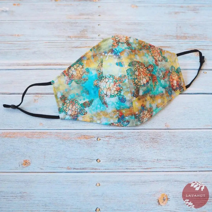Adjustable + Filter Pocket • Aqua Turtle Bay - Made in Hawaii