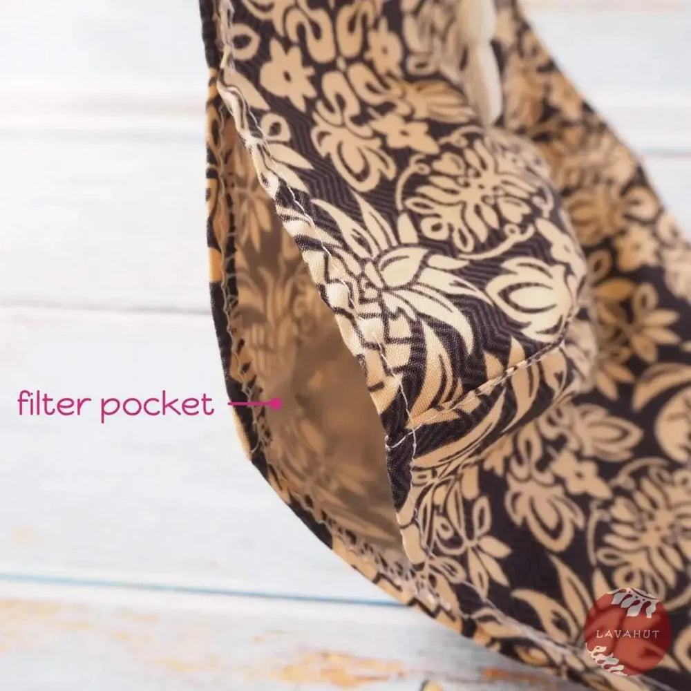 Adjustable + Filter Pocket • Black Pineapple Crown - Made in Hawaii