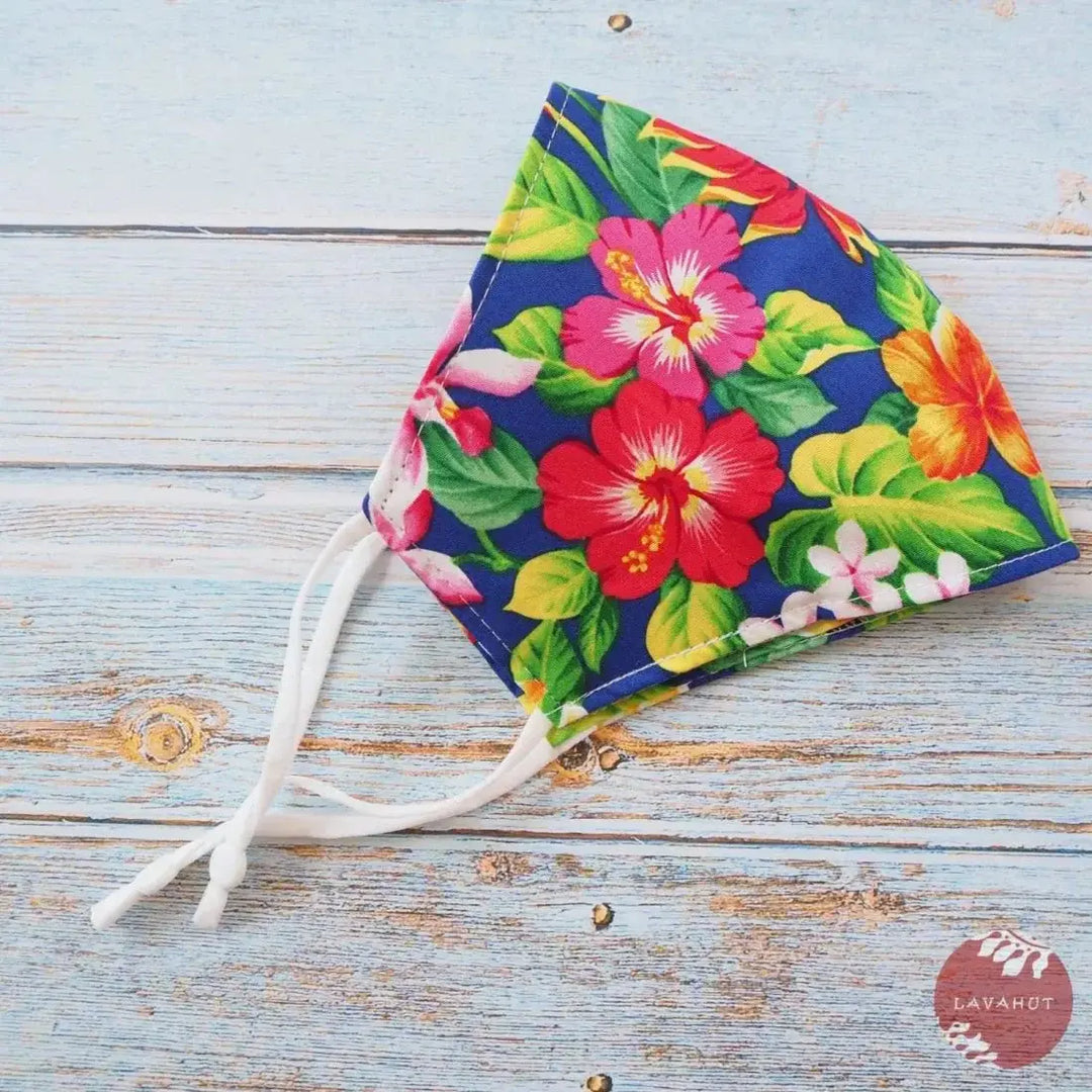 Adjustable + Filter Pocket • Blue Botanical - Made in Hawaii
