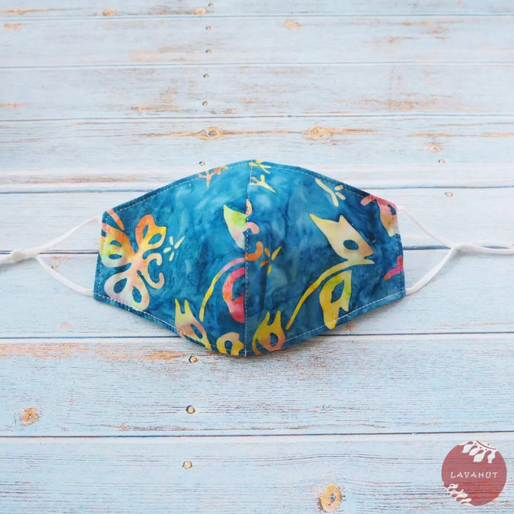 Adjustable + Filter Pocket • Blue Butterfly - Made in Hawaii