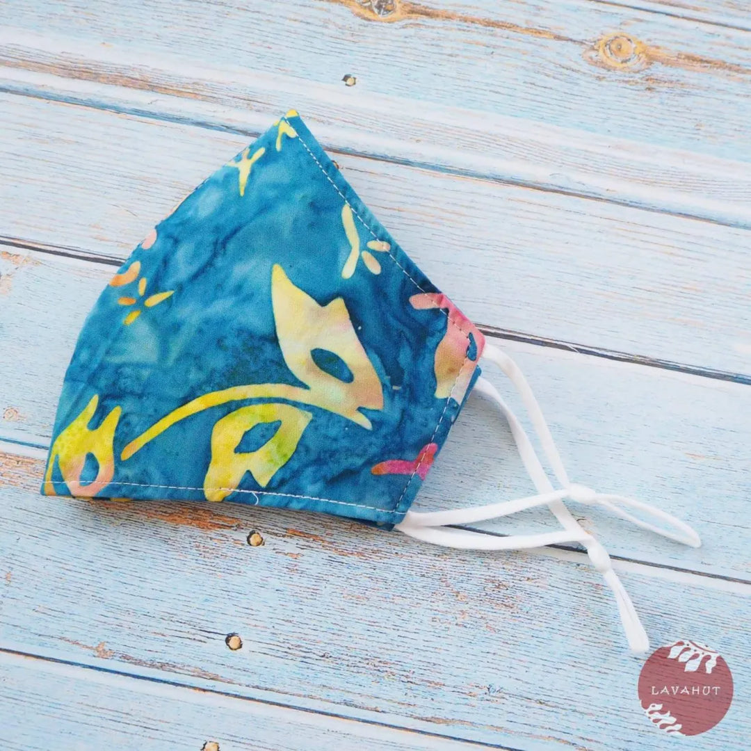 Adjustable + Filter Pocket • Blue Butterfly - Made in Hawaii